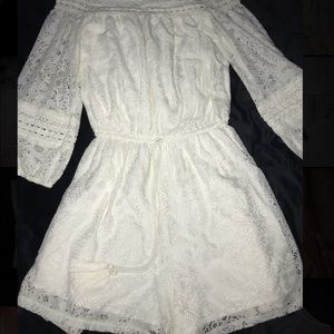 White off the shoulder romper